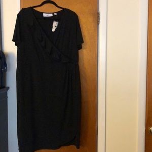Size 22/24 Black ruffle neck dress
